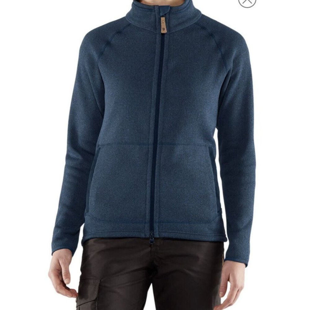 NWT Fjallraven Ovik Fleece Zip Jacket womens large Navy
